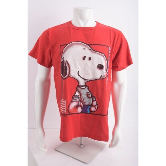 Vintage Snoopy Sport Graphic Shirt Red L Large Pre Shrunk Cotton Single stitch - Picture 1 of 6